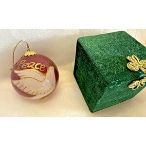 Pier 1 Imports Li Bien Dove Christmas Ornament 2012 Blown Glass and Hand Painted